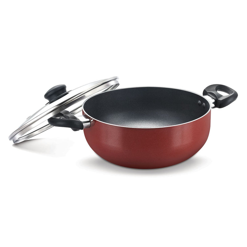 PRESTIGE OMEGA DELUXE DEEP KADAI 3.5 litre with Glass Lid - The Kitchen Warehouse