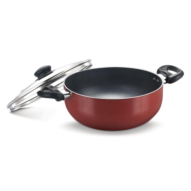 PRESTIGE OMEGA DELUXE DEEP KADAI 6 litre with Glass Lid - The Kitchen Warehouse