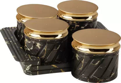 Selvel Polypropylene Utility/serving Container  (Pack of 4, Black)