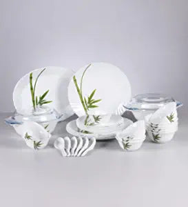 La Opala Fluted Green Dinner Set, 45-Pieces - The Kitchen Warehouse