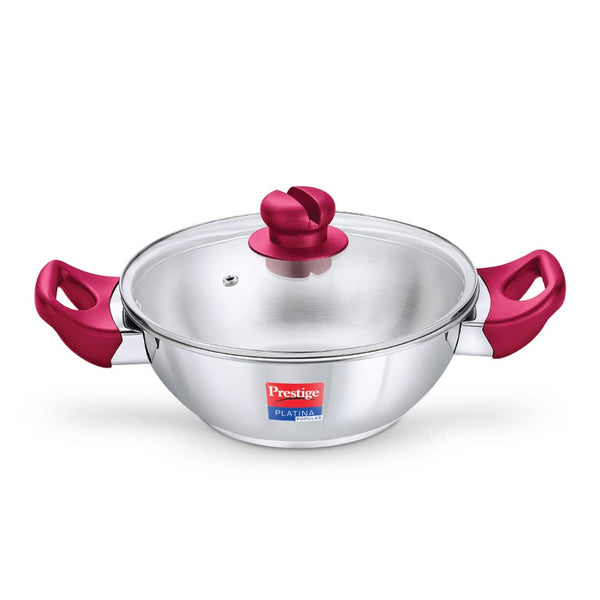 Prestige Platina Popular SS Kadai with Lid 2 sizes