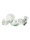 Luminarc White & Green Orchid Glass Dinnerware Set, 51 Piece, White