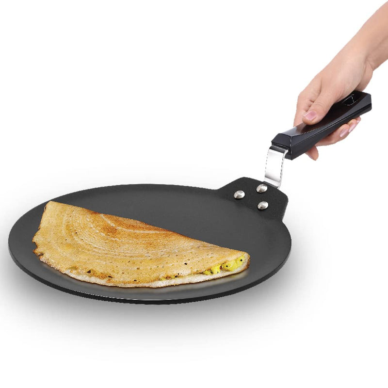 Hawkins Futura 30 cm Non Stick Dosa Tawa, Induction Base Black (INDT30)