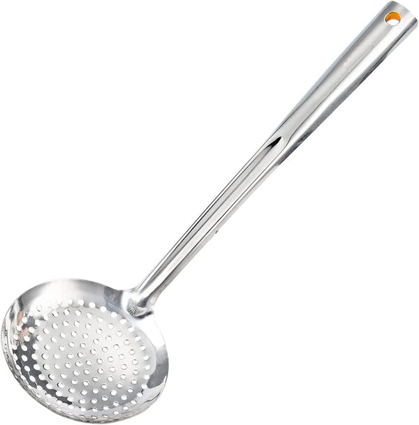 Stainless Steel Skimmer/Slotted Spoon/Strainer Ladle with ABS Plastic Heat Resistant Handle