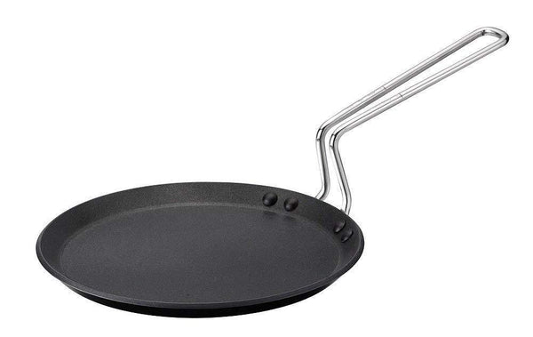 Iron Tawa Flat Tava Crepe Pancake Dosa Pan Chapati Roti Wooden Handle Heavy  Duty