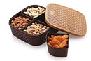 Dry Fruit Box 4 sections1pc Square(colour depend on availability)