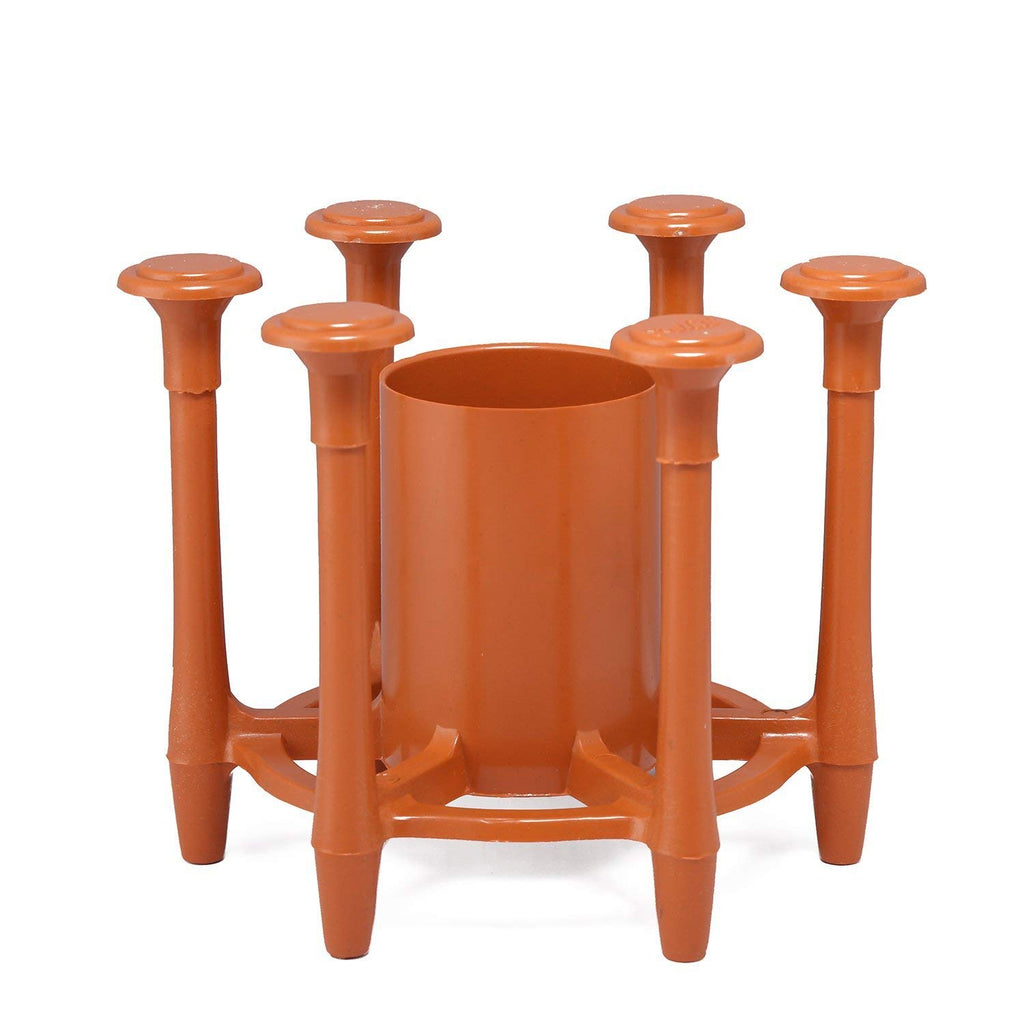 Anjali Plastic Glass and Spoon Organiser, Wooden finish The Kitchen