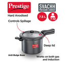 Prestige Svachh Hard Anodised Pressure Cooker, 7.5 Litre - The Kitchen Warehouse