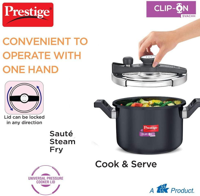 Svachh Clip-on 5 Litre Hard Anodised Pressure cooker - The Kitchen Warehouse