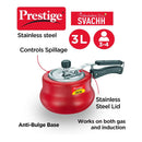 Prestige Svachh Nakshatra Duo Red Handi, with deep lid for Spillage Control 3 litre - The Kitchen Warehouse