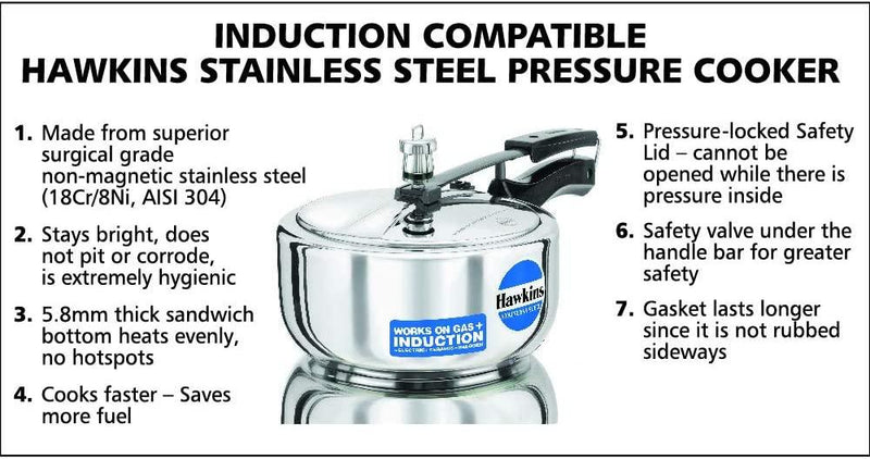 Hawkins Stainless Steel 3 Litre Tall (HSS3T) - The Kitchen Warehouse