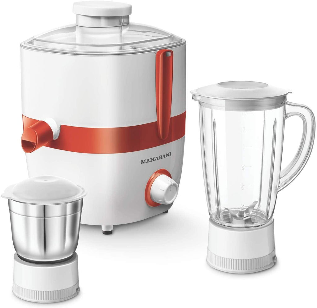 MAHARANI Ultra Plastic 550 Watts Juicer Mixer Grinder, Red and White
