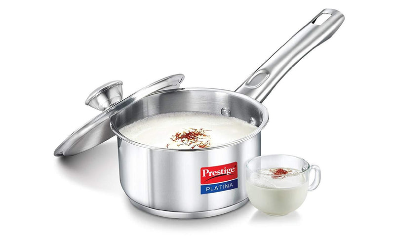 Prestige Platina Induction Base Stainless Steel Sauce Pan/ milk pan, 200mm/3 litres - The Kitchen Warehouse