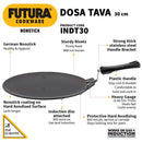 Hawkins Futura 30 cm Non Stick Dosa Tawa, Induction Base Black (INDT30)