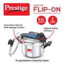 Prestige Svachh FLIP-ON Stainless Steel Pressure Cooker 5 L with Glass Lid