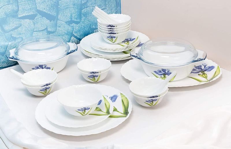 La Opala Royal Iris, 35-Pieces Dinner Set - The Kitchen Warehouse