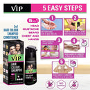 VIP 5 in 1 Hair Colour Shampoo base Hair Color Shampoo,180ml Black - The Kitchen Warehouse