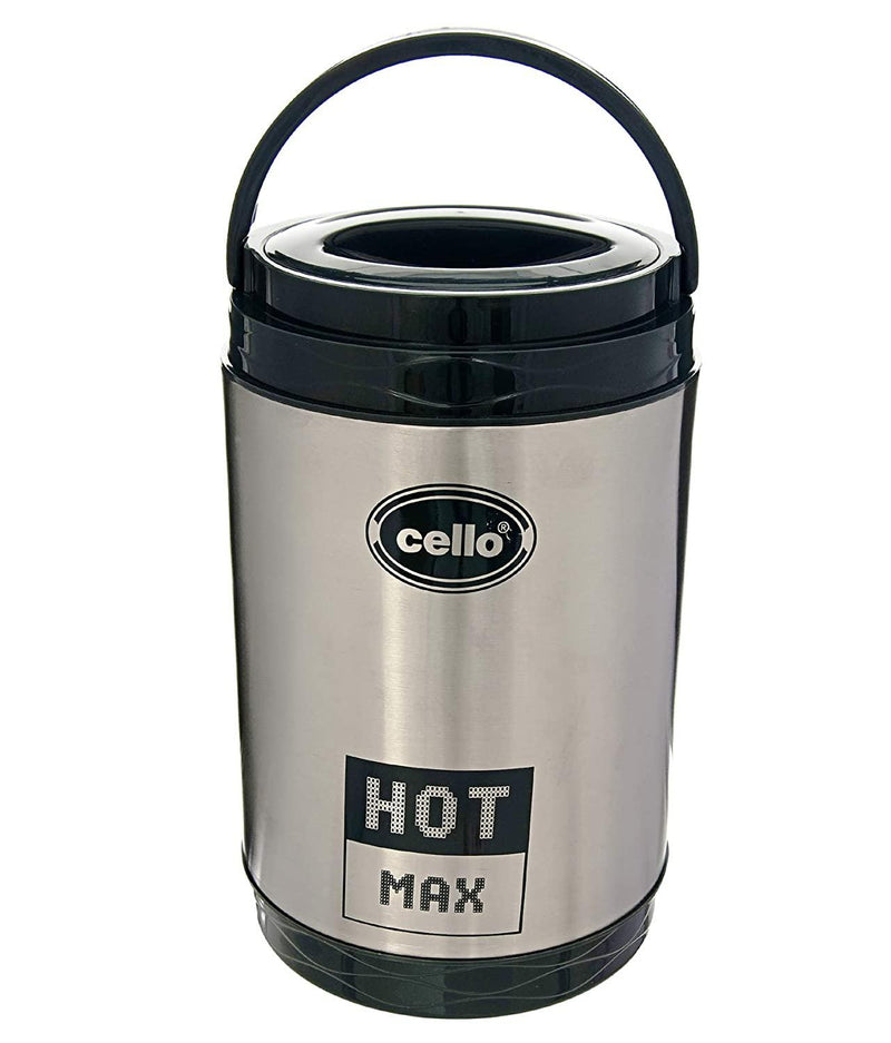 Cello HOT MAX-3 Stainless Steel Insulated Lunch Carrier,Colour- Black  3 Containers - The Kitchen Warehouse