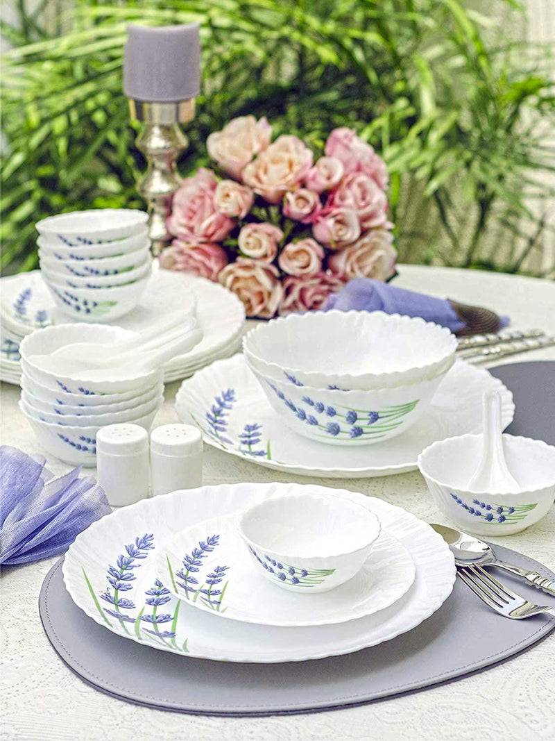 La Opala English Lavender Dinner Set of 29 35 45Pcs White The Kitchen Warehouse