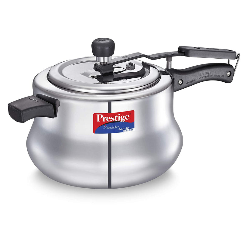 Prestige Nakshatra Svachh Stainless Steel Inner Lid Pressure Cooker with Unique Deep Lid for Spillage Control 3 Sizes