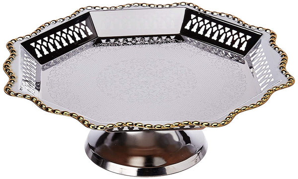 Roxx Persian Steel cake/fruit stand, 1-Piece, Silver 3940 - The Kitchen Warehouse