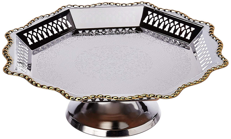 Roxx Persian Steel cake/fruit stand, 1-Piece, Silver 3940 - The Kitchen Warehouse