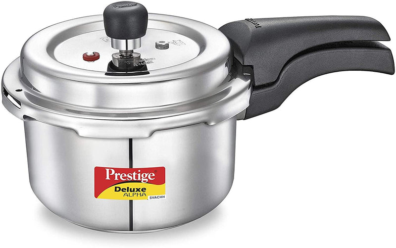 Prestige Svachh Stainless steel Deluxe Alpha PRESSURE COOKER, Sizes Available 2 Litre - The Kitchen Warehouse
