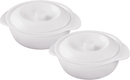Melamine 2pc serving bowl with lid 7.5” (White) - The Kitchen Warehouse