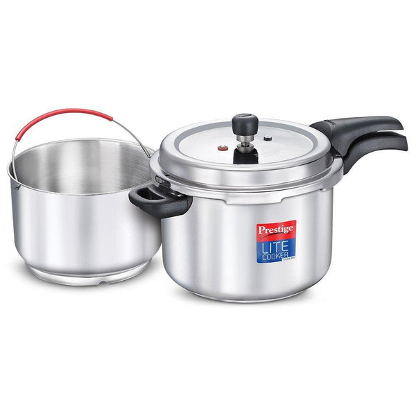 Prestige Svachh Lite Stainless steel Pressure Cooker, 6.5 L With Stainless steel Starch Filter - The Kitchen Warehouse