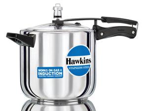 Hawkins Stainless Steel Induction Compatible Pressure Cooker, 6 Litre, Silver (HSS60) - The Kitchen Warehouse