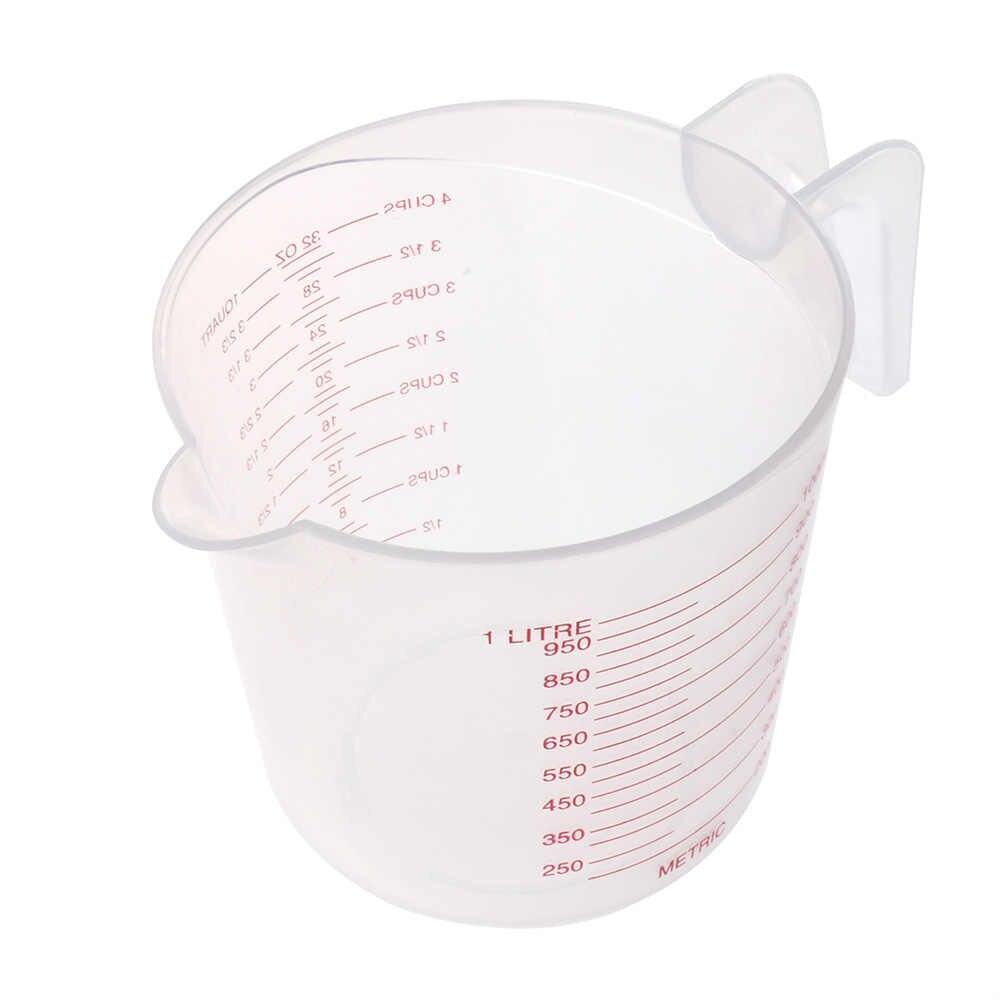 Clear Plastic 1L Measuring Jug Cup Grip Cooking Barking Kitchen Lab 10 ...