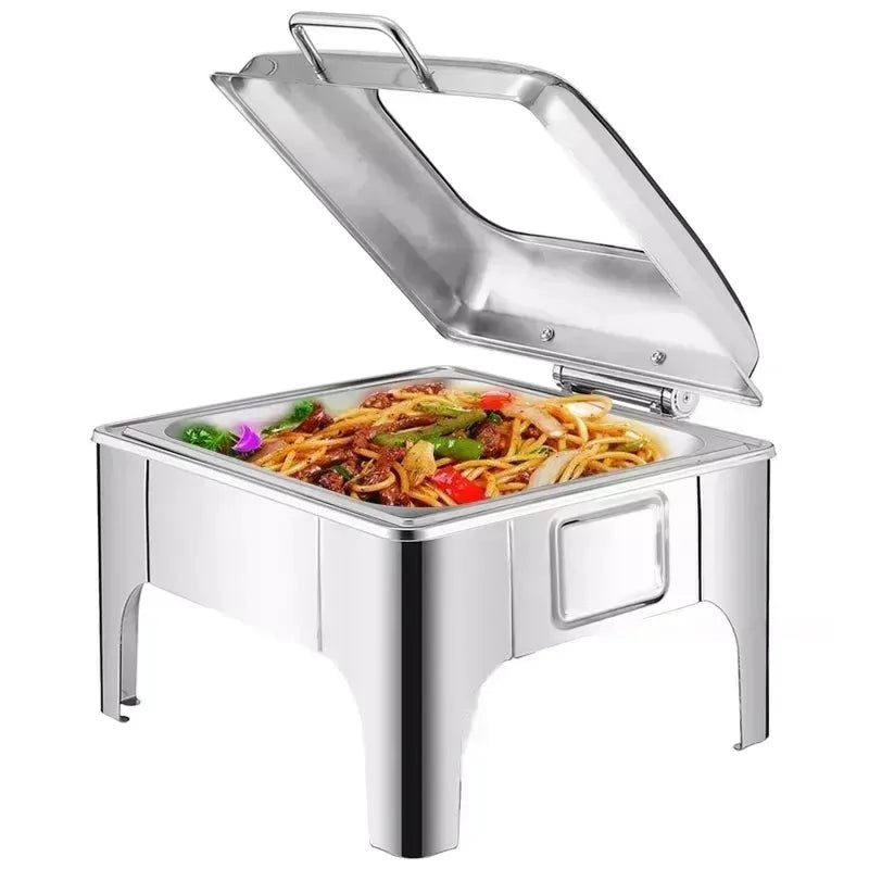 Chafing dish rectangle Hydraulic with flip top 9 Litre double