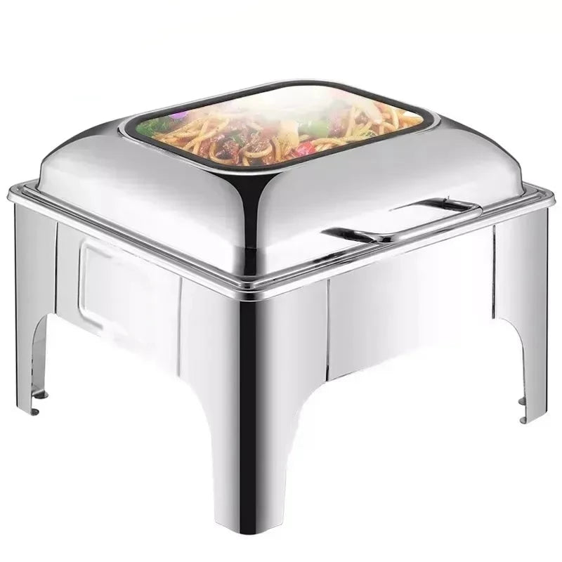 Chafing dish rectangle Hydraulic with flip top 9 Litre double