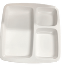 Servewell Dinner 3 Partition  Plate white Melamine - The Kitchen Warehouse