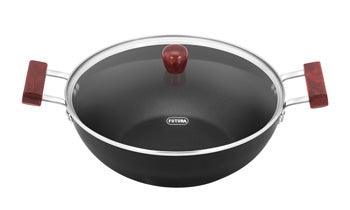 Futura Deep Kadhai (Flat Bottom Induction) 5 Litre with Glass lid	CODE:INK50G with 2 short handles Non Stick - The Kitchen Warehouse