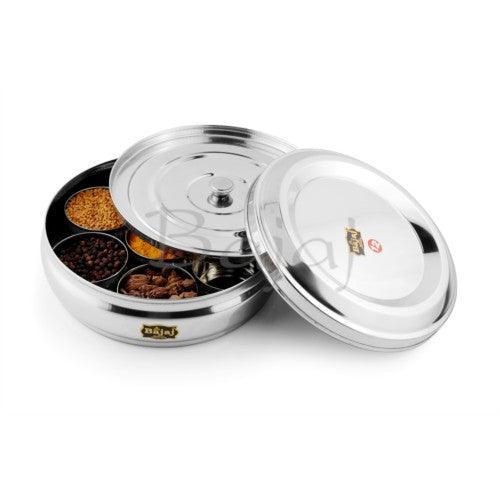 Bajaj spice box stainless steel with 2 lid - The Kitchen Warehouse