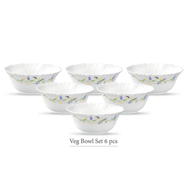 La Opala Vegetable Bowl Pack of 6 Morning Glory 200ml