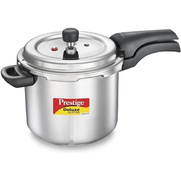 Prestige 5.5L Alpha Deluxe Induction Base Stainless Steel Pressure Cooker, 5.5-Liter