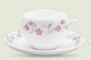 La Opala Grace red Tea & Coffee Cup & Saucers 220 ML Set of 6. - The Kitchen Warehouse