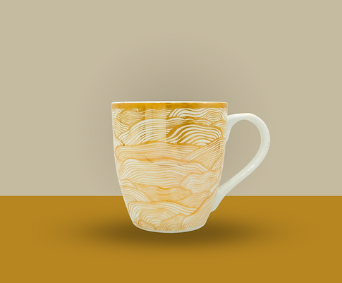 Coffee/Tea Mug Vintage 220 ml, set of-6 (white & Brown)