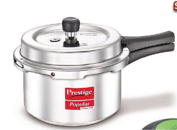 Prestige Popular Svachh Aluminium Pressure Cooker , 3.0 Litre - Silver - The Kitchen Warehouse