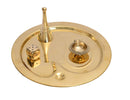 Polished Brass Pooja Thali 4 Piece set