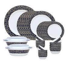 La Opala  Dinner set Anassa Blue Sovrana Collection, 35 Pieces Dinner Set (Microwave Safe) - The Kitchen Warehouse