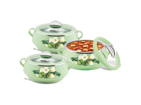 Jaypee ceramica Casserole(1000ml,1500ml,2000ml), Green