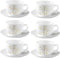 La Opala Diva Citron Wave Tea & Coffee Cup & Saucers 220 ML Set of 6. (White) - The Kitchen Warehouse