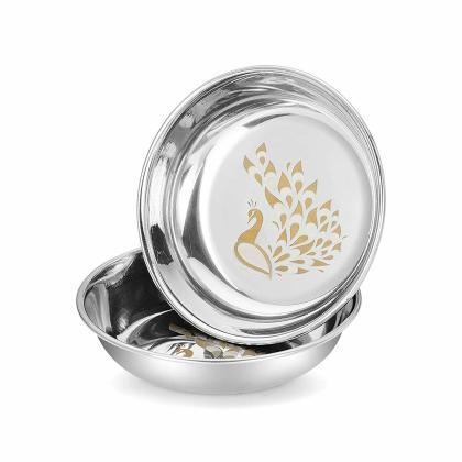 Stainless Steel Round Halwa Plate(Small)
