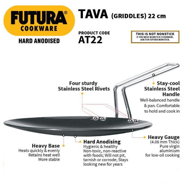 Futura Tawa Hard anodized 22 cm	CODE:AT22 - The Kitchen Warehouse