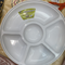 Round Plastic Serving Platter w/ Sections Party Catering Food Snack Plate - The Kitchen Warehouse