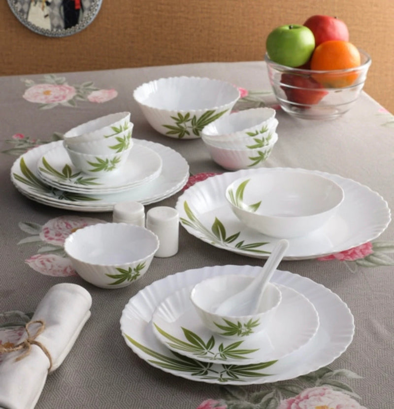 LaOpala Trinity green Dinner Set of 35 pieces - The Kitchen Warehouse