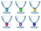 Luminarc Quadro Rainbow Glass Ice Cream Cup set of 6 300 ml - The Kitchen Warehouse